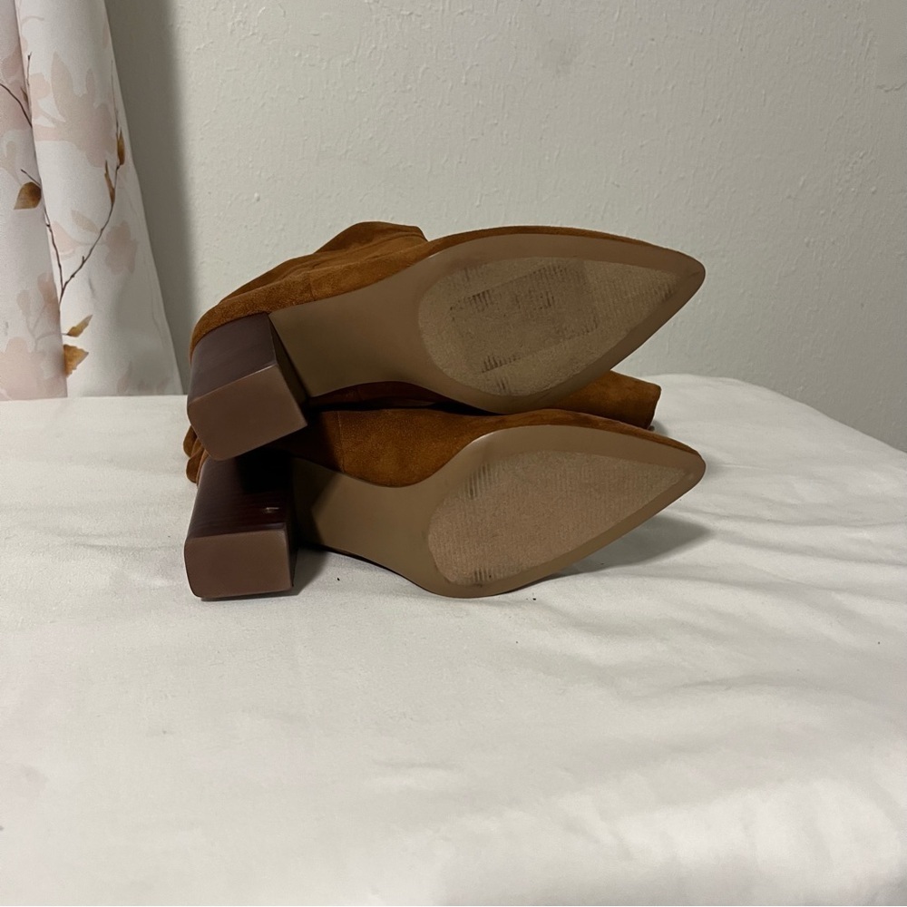 Steve Madden Women’s Size 5.5M Brown Heeled Boots with Slouchy Suede Design - Picture 10 of 11